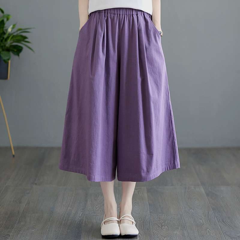 ヨガウェア ゆったりワイドヨガキュロットパンツ