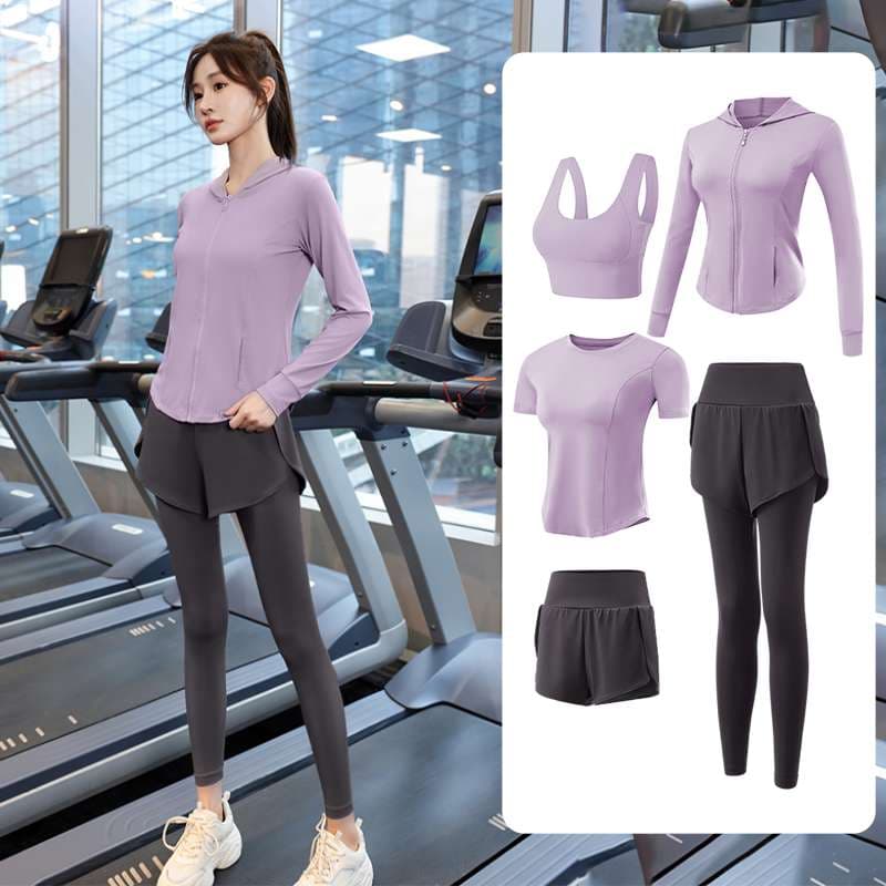 ヨガウェア スポーツウェア5点セット 上下セットアップ