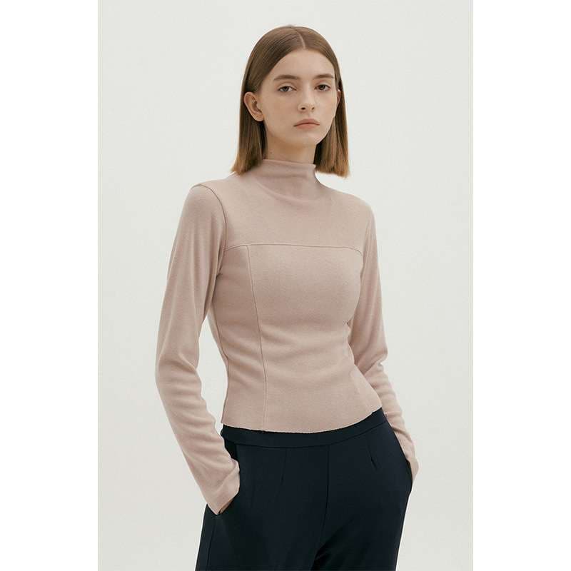 ヨガウェア エレガントモックネックヨガトップス