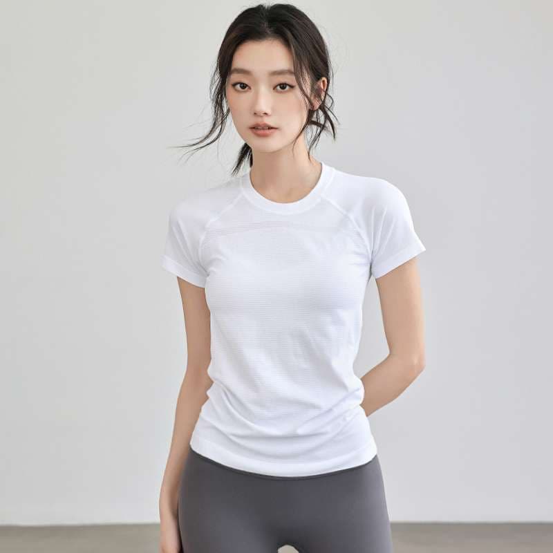 ヨガウェア シンプルフィットネス半袖Tシャツ