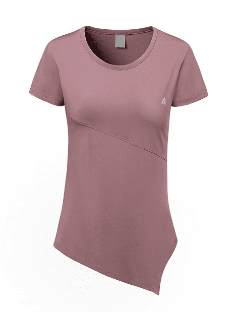 ヨガウェア アシンメトリー裾ヨガTシャツ