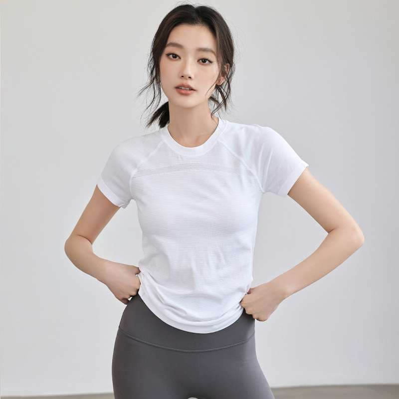 ヨガウェア シンプルフィットネス半袖Tシャツ