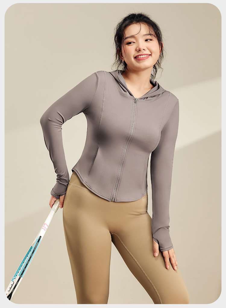 ヨガウェア ジップアップフィットネスパーカー