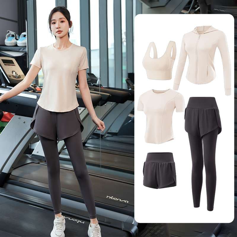 ヨガウェア スポーツウェア5点セット 上下セットアップ