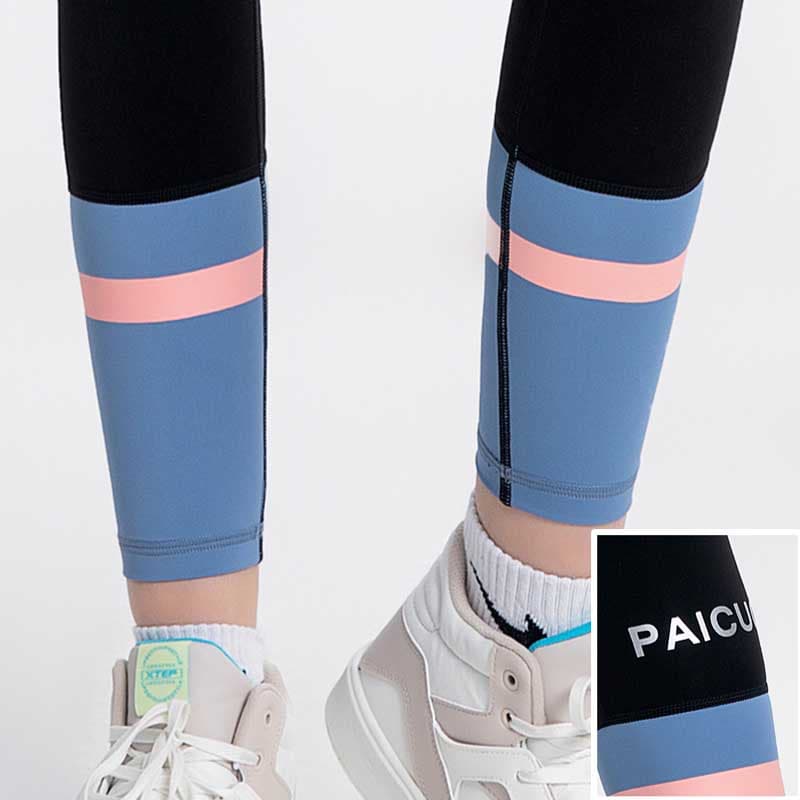 ヨガウェア ハイウエストヨガレギンス 吸汗速乾 配色デザイン