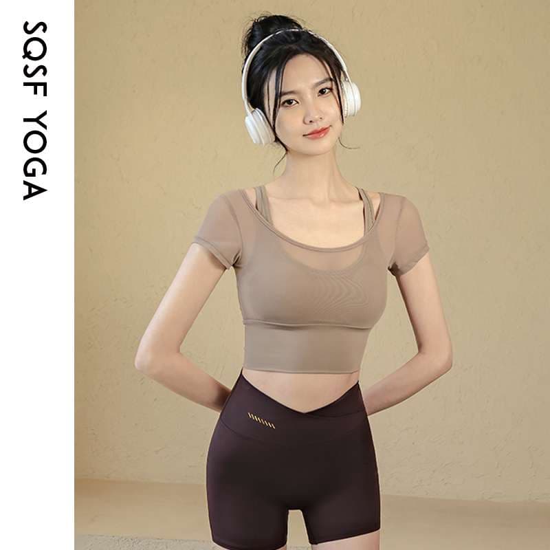 ヨガウェア スタイリッシュ2ピースヨガセット