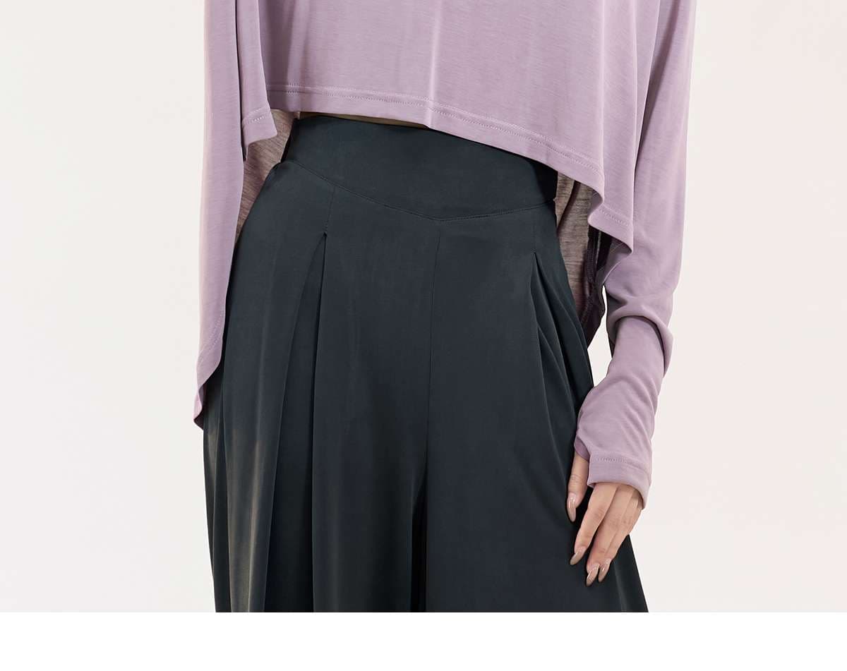 ヨガウェア ゆったりヨガトップス＆プリーツパンツセット