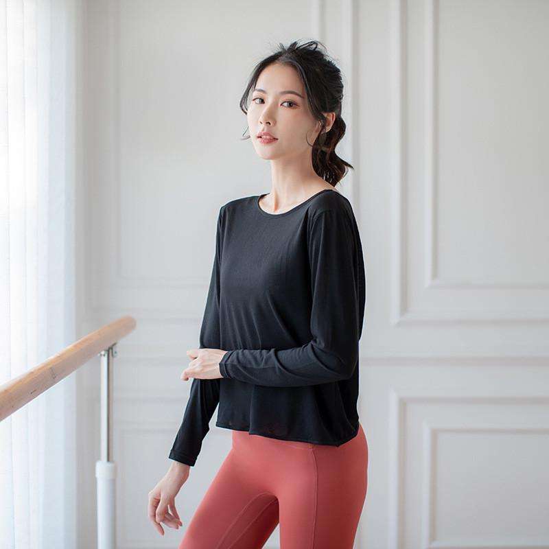 ヨガウェア 背中開きドレープヨガトップス