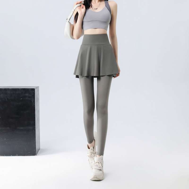 ヨガウェア スカート付きヨガレギンス