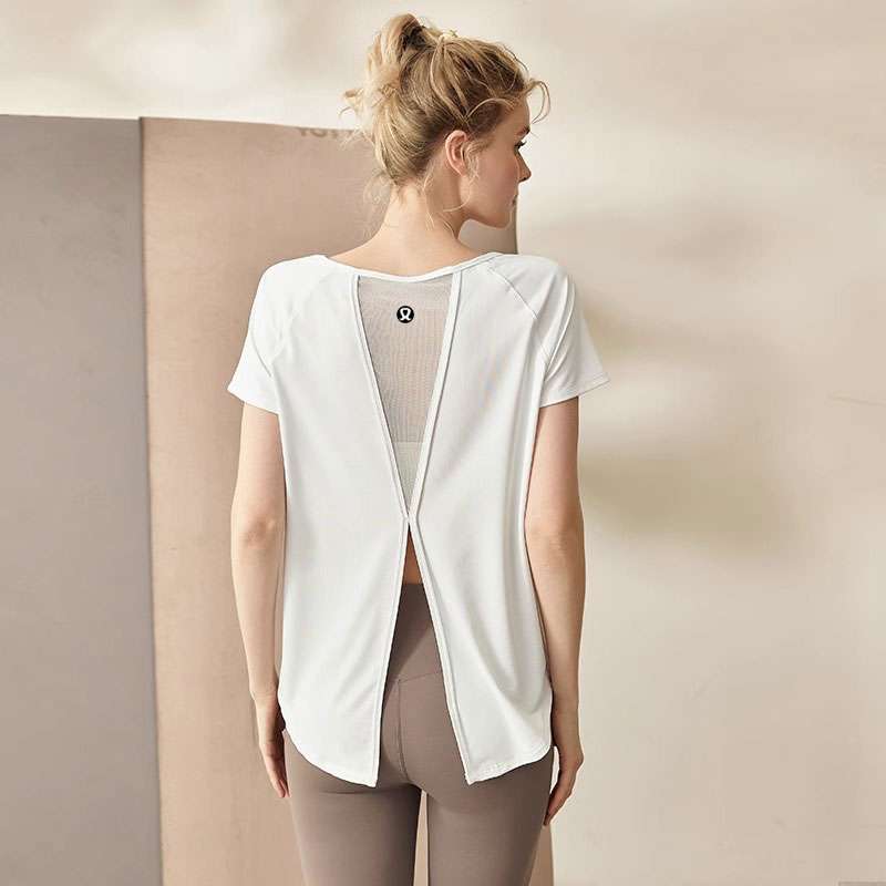 ヨガウェア バックスリットヨガTシャツ