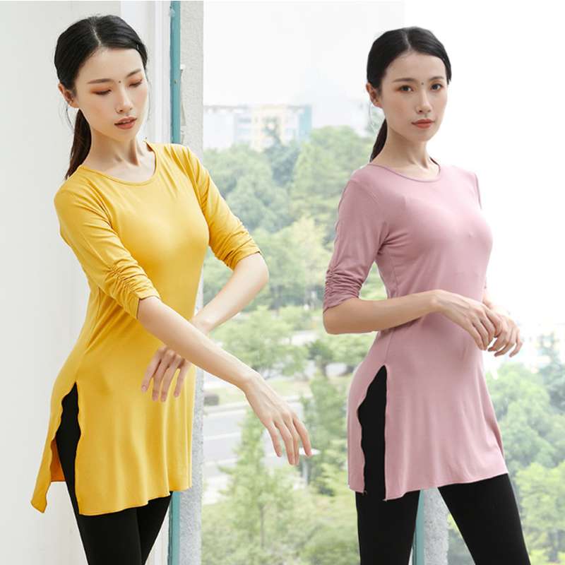 ヨガウェア ロングスリーブ スリットチュニック