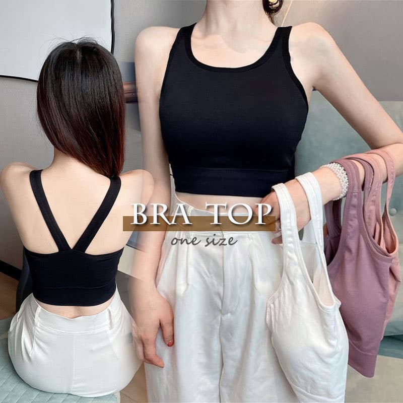 ヨガウェア タンクトップ ノンワイヤーブラカップタンクトップ フリル付きソフトブラトップ