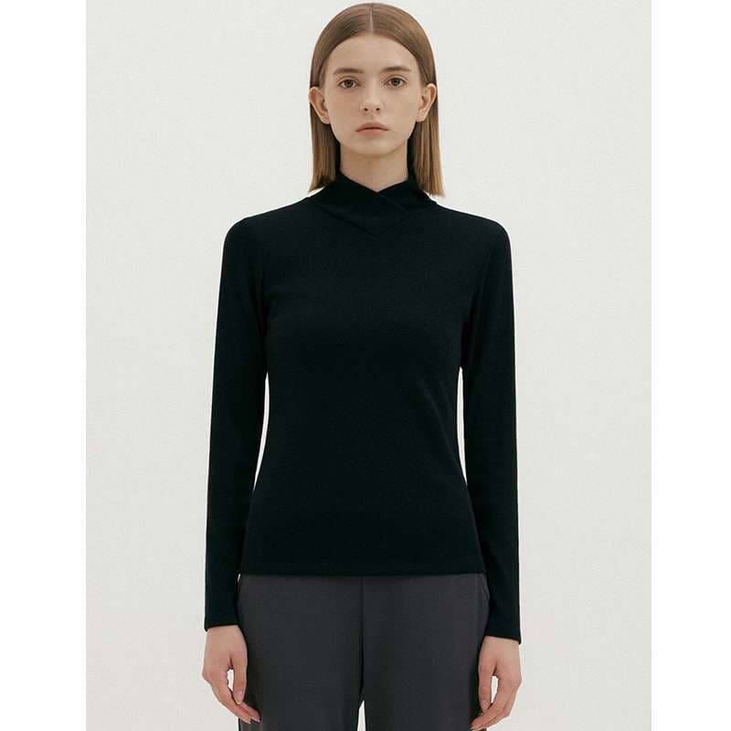 ヨガウェア エレガントモックネックヨガトップス