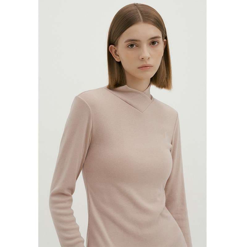 ヨガウェア エレガントモックネックヨガトップス