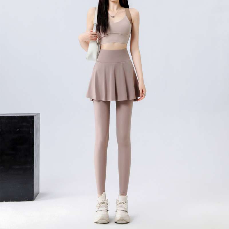 ヨガウェア スカート付きヨガレギンス