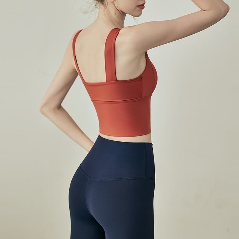 ヨガウェア 前開き調整可能フィットネスタンクトップ