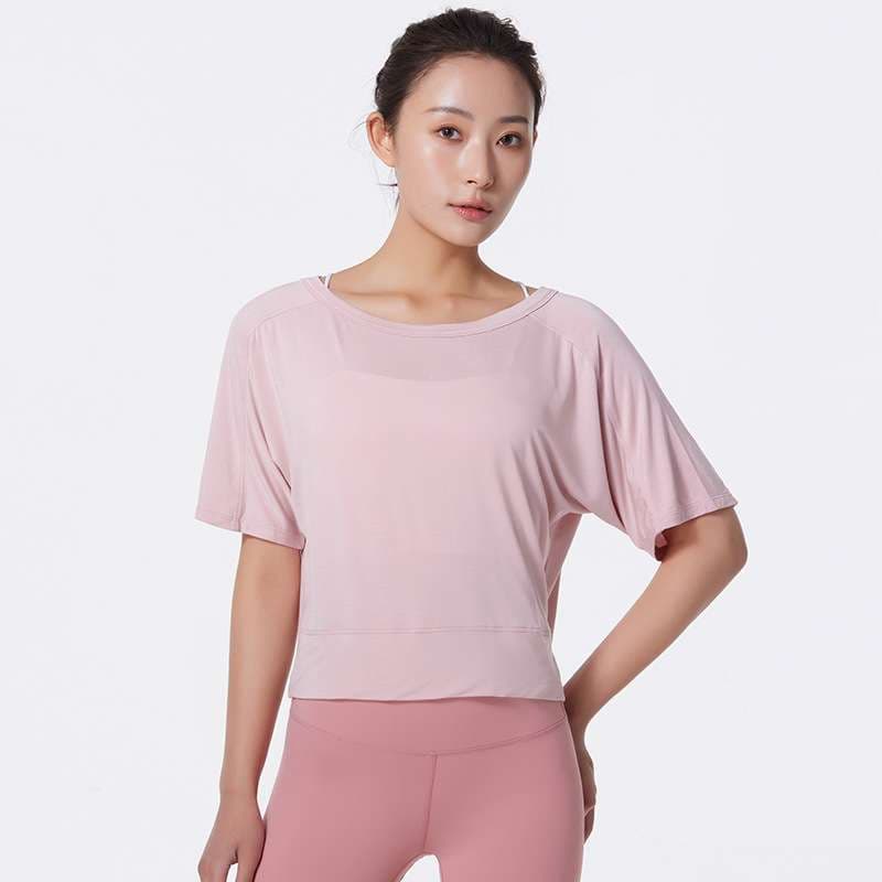 ヨガウェア バックオープンゆったりヨガTシャツ