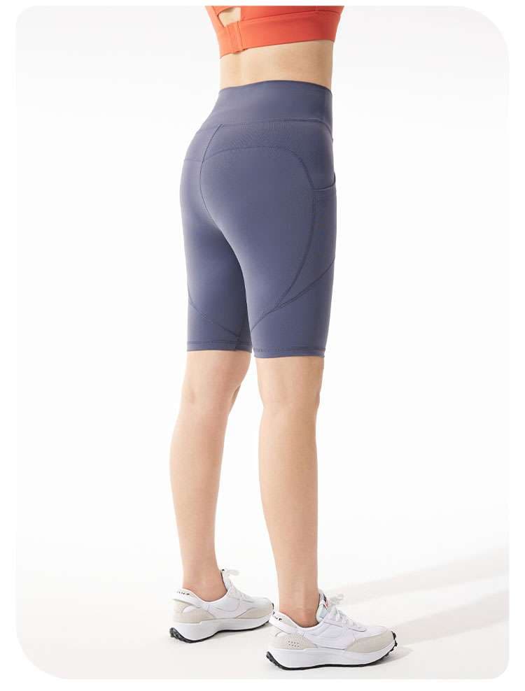 ヨガウェア ハイウエスト ストレッチ フィットネスショートパンツ