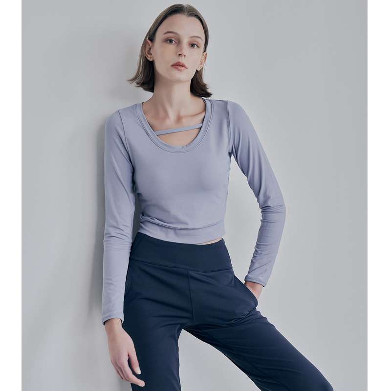 ヨガウェア バックオープンクロスデザインヨガトップス