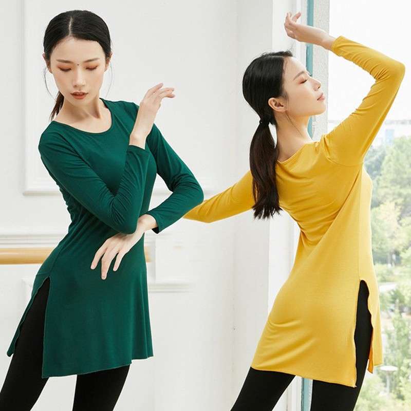 ヨガウェア ロングスリーブ スリットチュニック