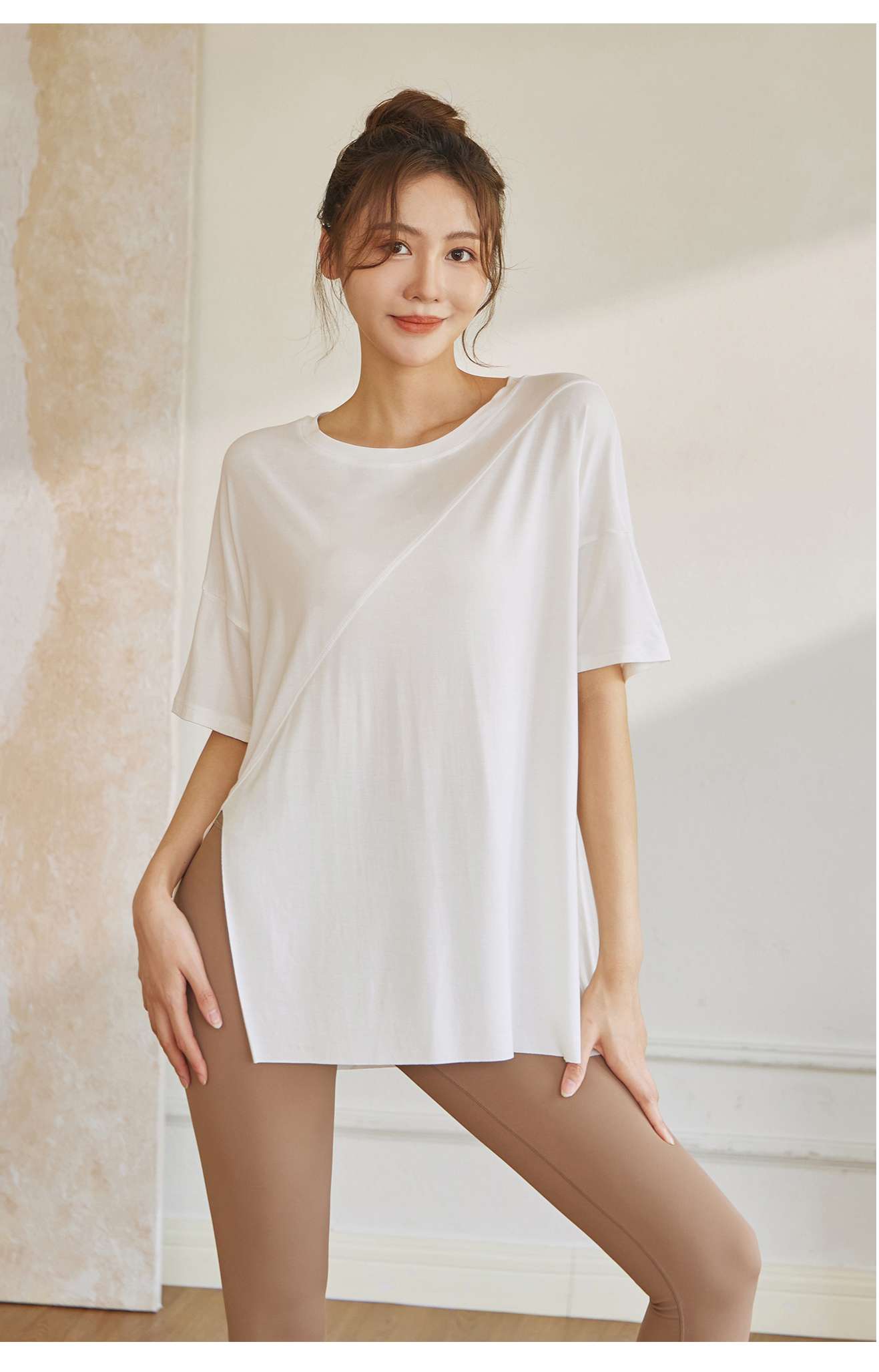 ヨガウェア ゆったりドレープヨガシャツ